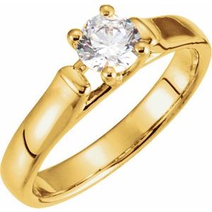 14K Yellow 1/2 CTW Natural Diamond Solitaire Engagement Ring
