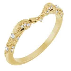 14K Yellow .08 CTW Natural Diamond Matching Band