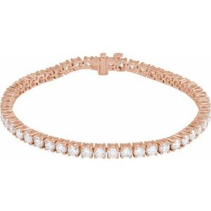 14K Rose 6 CTW Lab-Grown Diamond Line 7" Bracelet