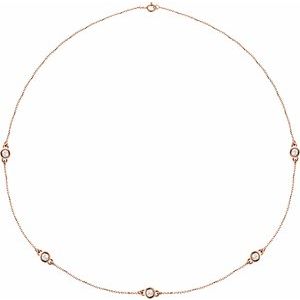 14K Rose 1 CTW Lab-Grown Diamond 5-Station 18" Necklace