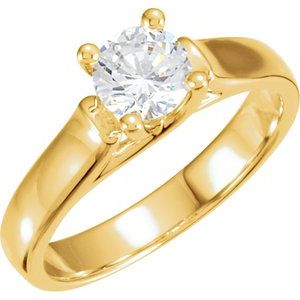 14K Yellow 1/4 CTW Natural Diamond Round Solitaire Engagement Ring