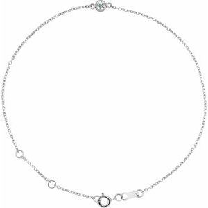 Platinum 1/10 CT Natural Diamond 6 1/2-7 1/2" Bracelet