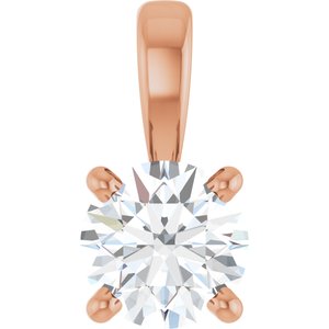 14K Rose 1/3 CT Lab-Grown Diamond Pendant