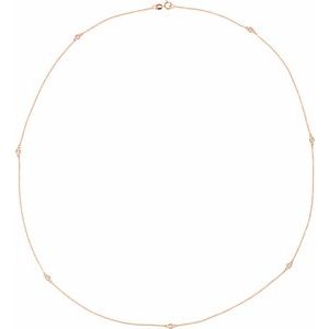14K Rose 1/3 CTW Natural Diamond 7-Station 24" Necklace