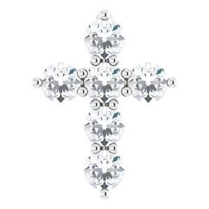 Sterling Silver 1/4 CTW Natural Diamond Cross Pendant