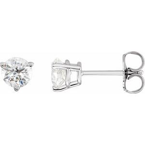 14K White 3/4 CTW Natural Diamond Earrings