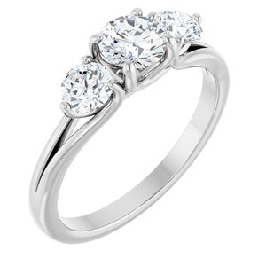 Platinum 1 CTW Diamond Three-Stone Engagement Ring