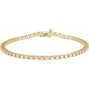 14K Yellow 2 1/4 CTW Natural Diamond Line 7 1/4" Line Bracelet