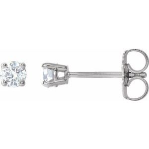 Sterling Silver 1/6 CTW Natural Diamond Stud Earrings