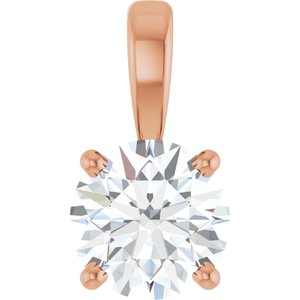 14K Rose 3/4 CT Lab-Grown Diamond Pendant