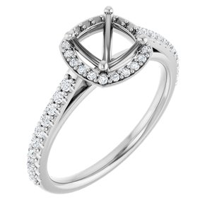 Platinum 6 x 6 mm Cushion 1/4 CTW Lab-Grown Diamond Semi-Set Engagement Ring