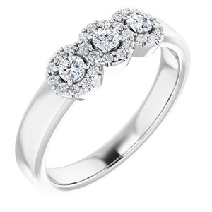 14K White 1/4 CTW Natural Diamond Engagement Ring