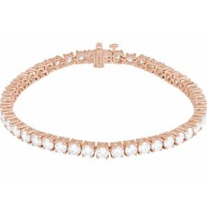 14K Rose 8 CTW Lab-Grown Diamond Line 7" Bracelet