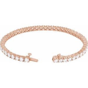 14K Rose 7 CTW Lab-Grown Diamond Line 7" Bracelet
