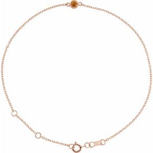14K Rose Natural Citrine 6 1/2-7 1/2" Bracelet