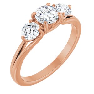 14K Rose 1 CTW Diamond Three-Stone Engagement Ring