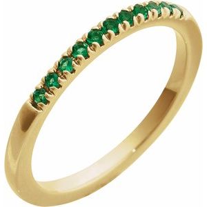 14K Yellow Lab-Grown Emerald Ring