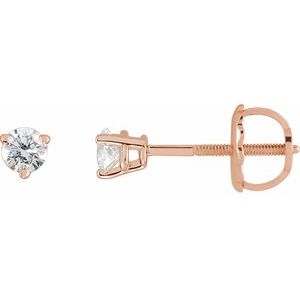 14K Rose .03 CTW Natural Diamond Earrings