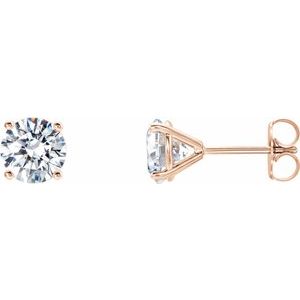 14K Rose 1 CTW Lab-Grown Diamond 4-Prong Stud Earrings