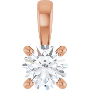 14K Rose 1/4 CT Lab-Grown Diamond Pendant