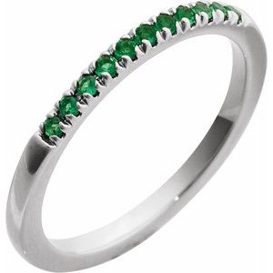 Sterling Silver Natural Emerald Ring