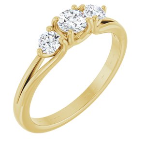 14K Yellow 1/2 CTW Diamond Three-Stone Engagement Ring
