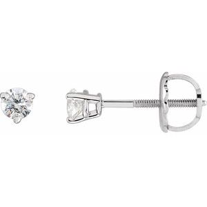 Sterling Silver 1/3 CTW Natural Diamond  Earrings