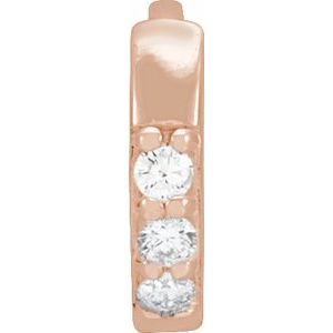 14K Rose .03 CT Natural Diamond Single 8 mm Huggie Earring